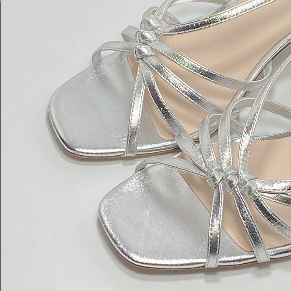 LOEFFLER RANDALL Libby Ankle-Wrap Metallic Leather Sandals size 11 - Picture 6 of 12